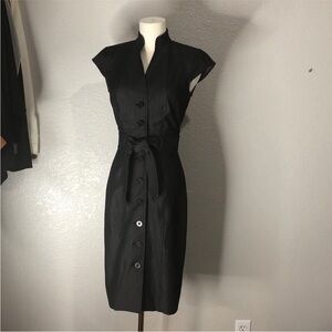 Elegant Black Button-Down Dress